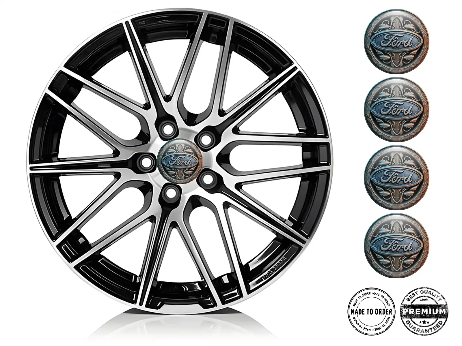 Ford Radaufkleber Version Gewölbte Harzlabels